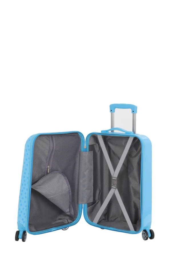 V307 ABS ÇOCUK VALİZ-MAVİ-PANDA BASKI - 4