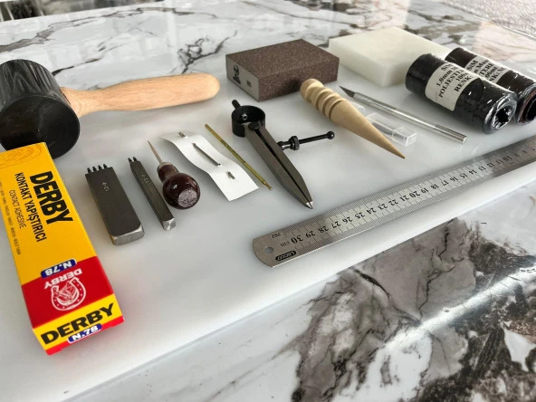 16 Parça Deri Zanaat Hobi El Aletleri Set 4 - 2