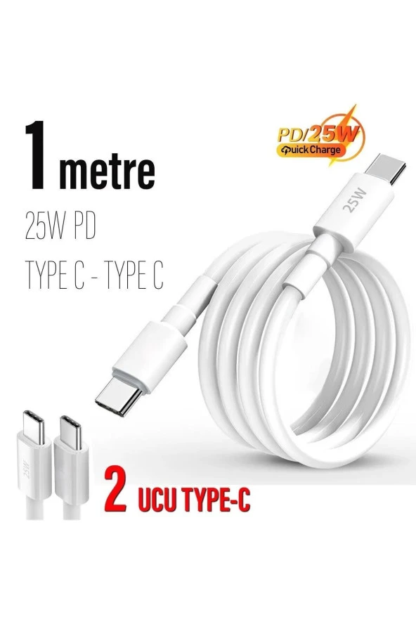 NOİSE 25w Hızlı Type-c Şarj Kablosu Çift Taraflı Type-c To Type-c 25w Pd Şarj Kablo 1 metre