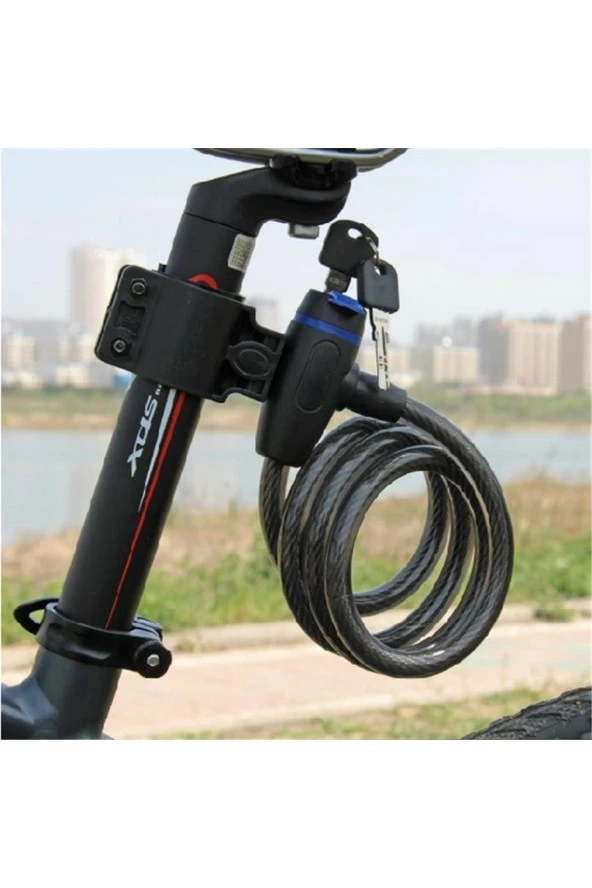 Anahtarlı Çelik Kilit Bisiklet Motosiklet Bebek Arabası Scooter Anahtarlı Güvenlik Kilidi 12x120 - 7