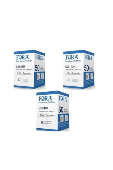 FORA G20 Şeker Diabet Ölçüm 50 Strip x 3Kutu