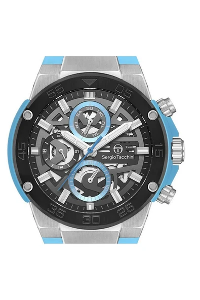 Sergio Tacchini ST.3.10006-4 Turkuaz Ton Çok Fonksiyonlu Erkek Kol Saati - Resim 2