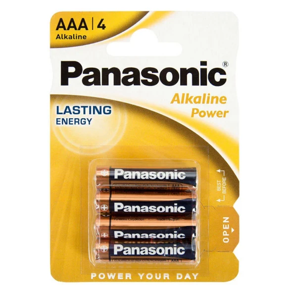 Panasonic LR03 Alkalin 1.5 Volt Power AAA 4'lü İnce Kalem Pil