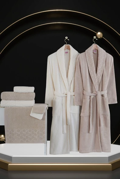 Nurpak Hazal 8 Parça Aile Bornoz Seti Kutulu - 9