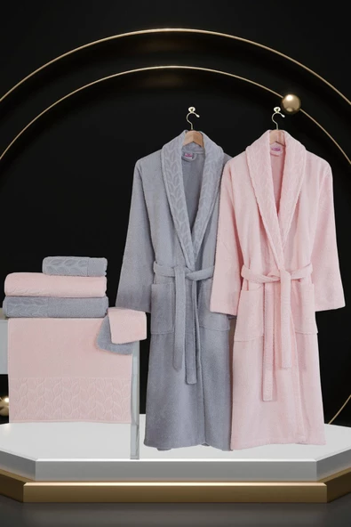 Nurpak Hazal 8 Parça Aile Bornoz Seti Kutulu - 5