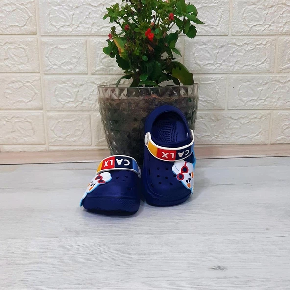 Calx 9041 Lacivert Beyaz crks Tavşan Fifürlü Erkek Çocuk Terlik - 3