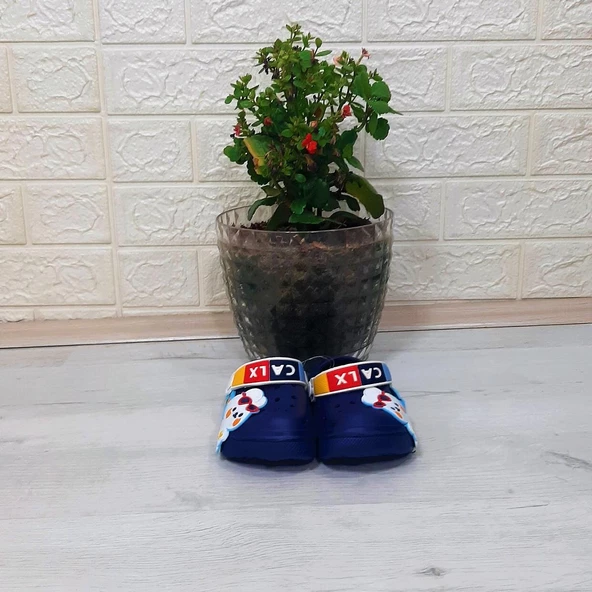 Calx 9041 Lacivert Beyaz crks Tavşan Fifürlü Erkek Çocuk Terlik - 2