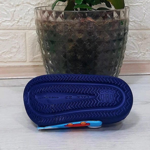 Calx 9041 Lacivert Beyaz crks Tavşan Fifürlü Erkek Çocuk Terlik - 5