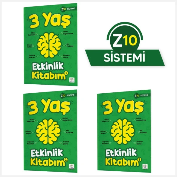 Yükselen Zeka 3 Yaş Etkinlik Kitabım Seti (Z10 Sistemi)