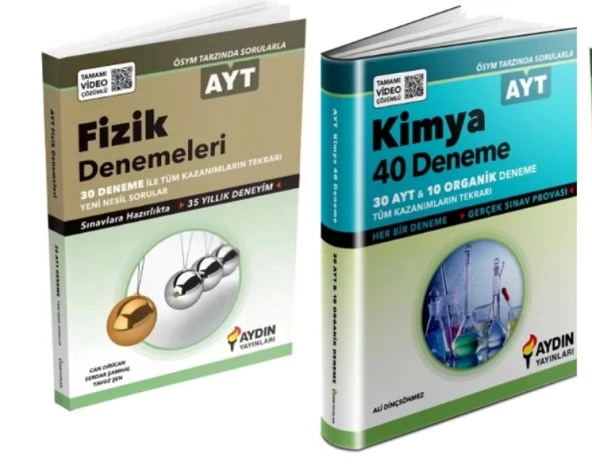 AYDIN YAYINLARI AYT FİZİK + KİMYA DENEMELERİ