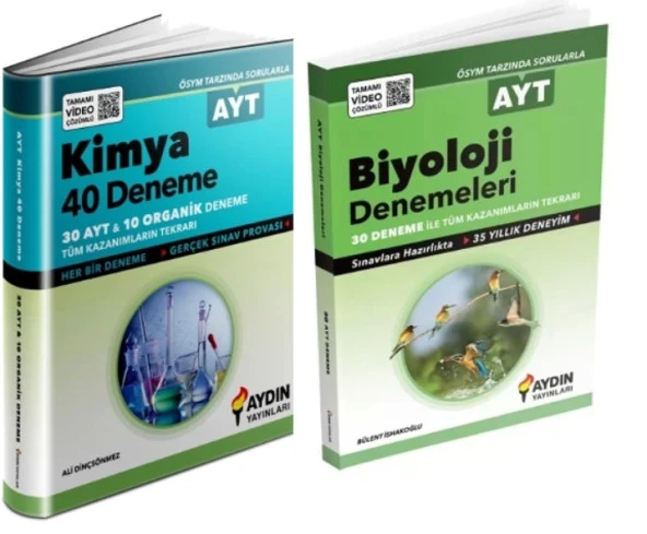 AYDIN YAYINLARI AYT KİMYA + BİYOLOJİ DENEMELERİ