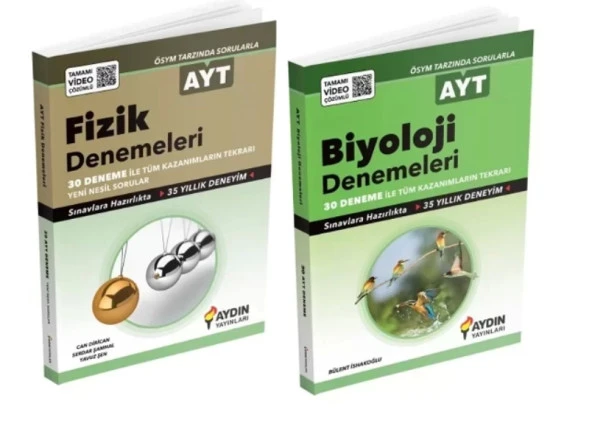 AYDIN YAYINLARI AYT FİZİK + BİYOLOJİ DENEMELERİ