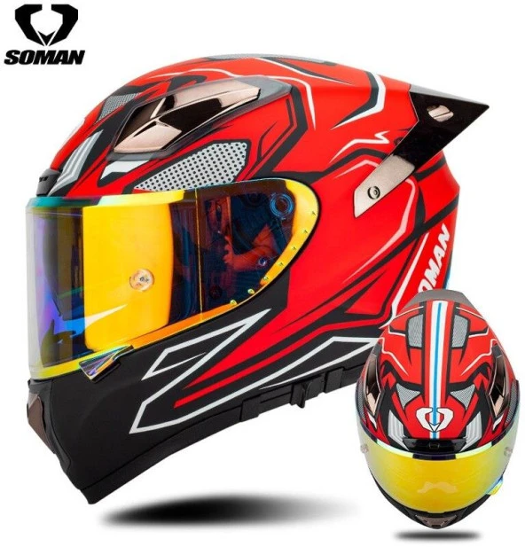 Cbtx Soman Çift Lensli Kapalı Motosiklet Kaskı