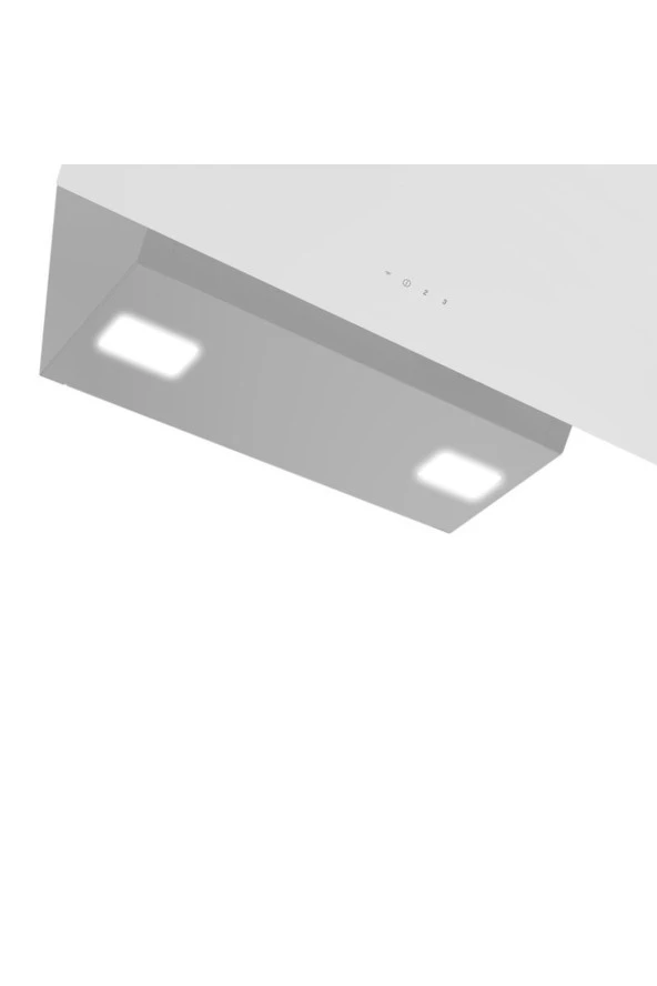 Ala 570 W 60 Cm Beyaz Cam Duvar Tipi Ankastre Davlumbaz - 5