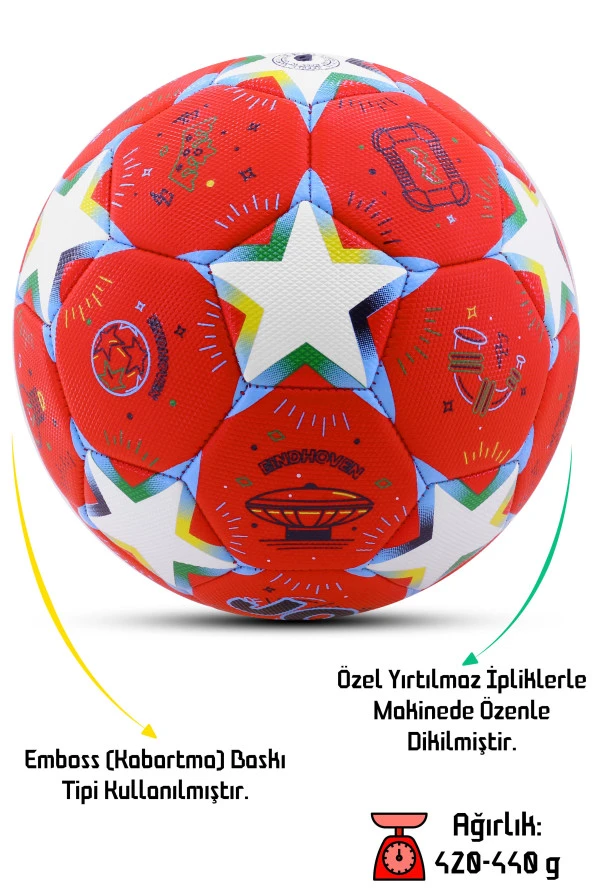 Telvesse Futbol Topu Stars Pompalı Set Dayanıklı Sert Zemin Halı Saha Futbol Topu No:5 046 - 3