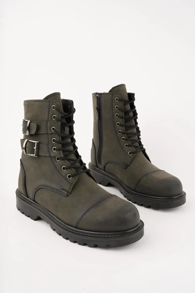 Muggo M452 Garantili Kauçuk Sağlam Esnek Kışlık Su ve Soğuk Geçirmez Unisex Bağcıklı ve Fermuarlı Postal Bot - 7