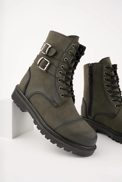 Muggo M452 Garantili Kauçuk Sağlam Esnek Kışlık Su ve Soğuk Geçirmez Unisex Bağcıklı ve Fermuarlı Postal Bot - 5