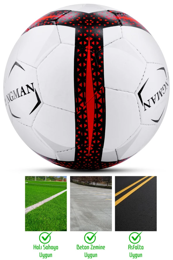 Telvesse Futbol Topu Pompalı Set Profesyonel El Dikişli Dayanıklı Sert Zemin Halı Saha Topu 099 No:5 - 6