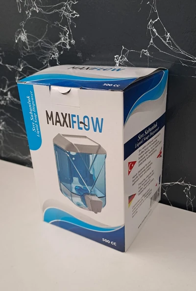 MAXIFLOW PLASTİK SIVI SABUNLUK - ŞEFFAF MAVİ 500 ml ( 13434 ) - 2