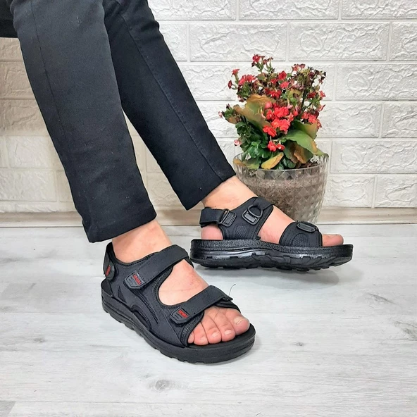 Fiyra GnPl Siyah Rahat Erkek Günlük Sandalet - 3