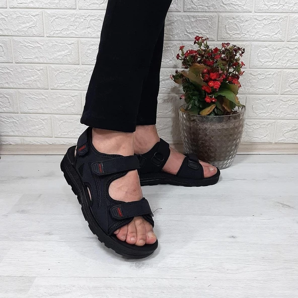 Fiyra GnPl Siyah Rahat Erkek Günlük Sandalet - 5