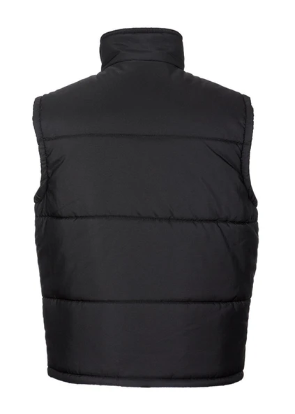 Battal Beden Dikişli Yandan Cepli Polarlı Kumaş Yelek Siyah Renk - 12