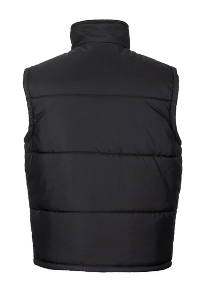 Dikişli Yandan Cepli Polarlı Kumaş Yelek Siyah Renk - 12