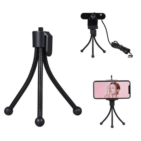 Telefon Ve Kamera İçin Esnek Metal Mini Tripod