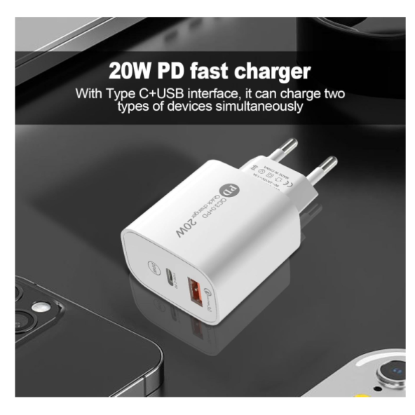Şarj Cihazı Hızlı Şarj Aleti Pd 20w Qc3.0 Type-c Pd Usb Şarj Port Şarj Adaptörü - 3