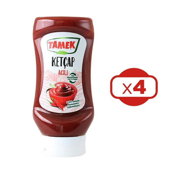 Tamek Ketçap 355 gr Acılı x 4 Adet - 2