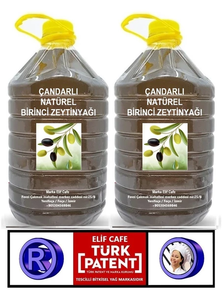 Elif Cafe Çandarlı Natural Birinci Zeytinyağı 5 lt Pet Şişe zeytinyağı 5 litre 2 adet