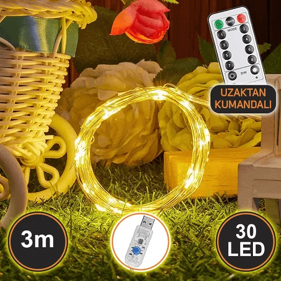 Kumandalı 3 Metre 8 Modlu Peri Led Işık