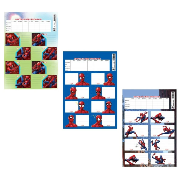 Keskin Color Ders Programlı 3 lü Okul Etiketi Spiderman (220130-06)