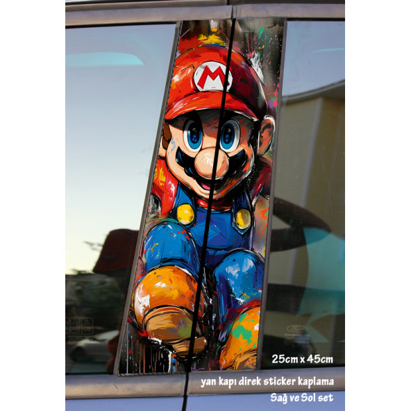 oto yan kapı direk kaplama stickerı - yan kapı direk kaplama folyosu - 2 adet sol sağ sticker set