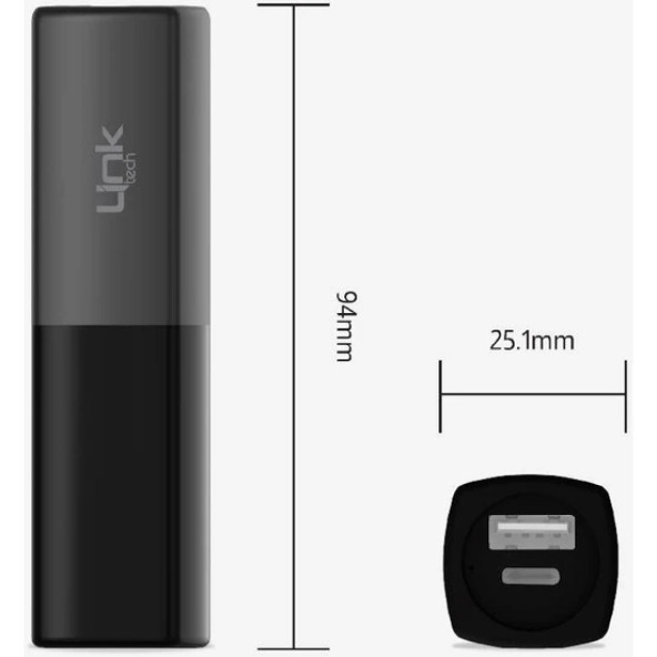 Linktech Lp5 5000 Mah Lipstick Mini Cep Powerbank SİYAH - 2