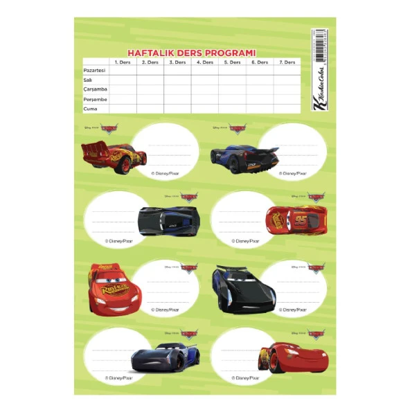 Keskin Color Ders Programlı 3 lü Okul Etiketi Cars (220130-33) - 4