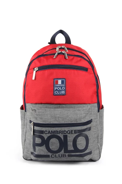 Cambridge Polo Club Street Style Dört Bölmeli Unisex Okul Sırt Çantası Kırmızı / CPO4016.003