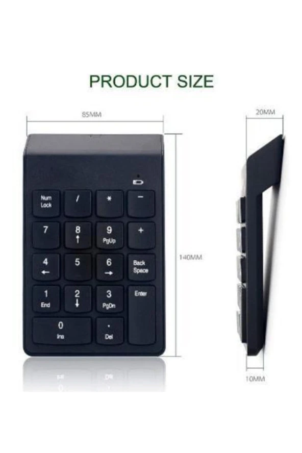 Kablosuz Numpad Kablosuz Sayısal Tuş Takımı Numeric Klavye - Resim 4