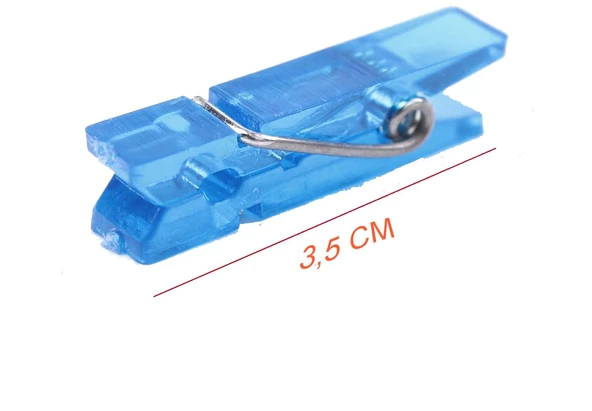 15'li Şeffaf Renkli Minik Mandal - 3,5 cm - 3