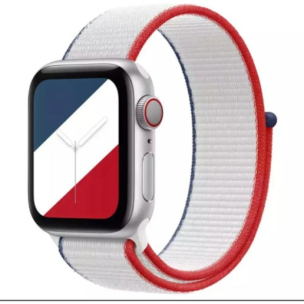 Mi7a Apple Watch Seri 7 6 5 4 3 2 Se 38MM / 40MM / 41MM Uyumlu Spor Loop Dokuma Hasır Kordon