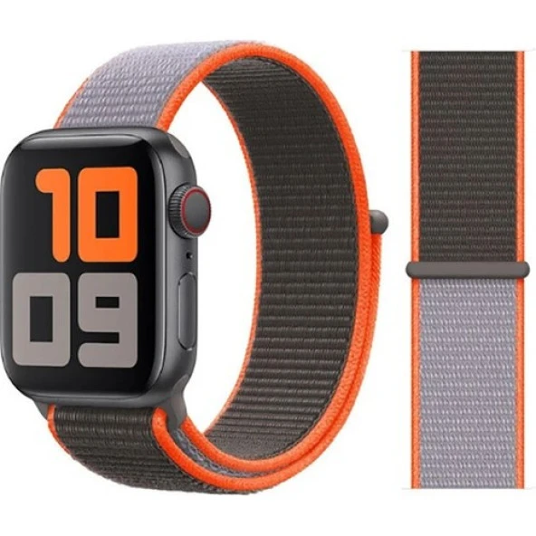 Mi7a Apple Watch Seri 7 6 5 4 3 2 Se 38MM / 40MM / 41MM Uyumlu Spor Loop Dokuma Hasır Kordon