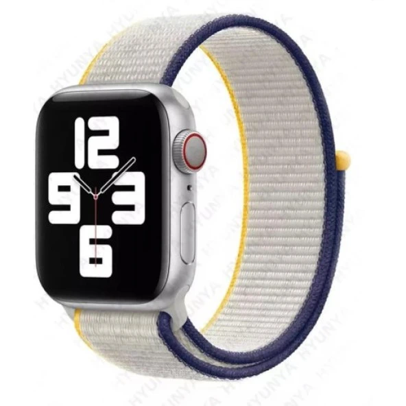 Mi7a Apple Watch Seri 7 6 5 4 3 2 Se 38MM / 40MM / 41MM Uyumlu Spor Loop Dokuma Hasır Kordon