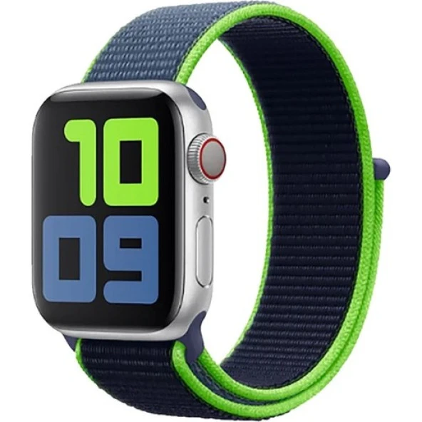 Mi7a Apple Watch Seri 7 6 5 4 3 2 Se 38MM / 40MM / 41MM Uyumlu Spor Loop Dokuma Hasır Kordon