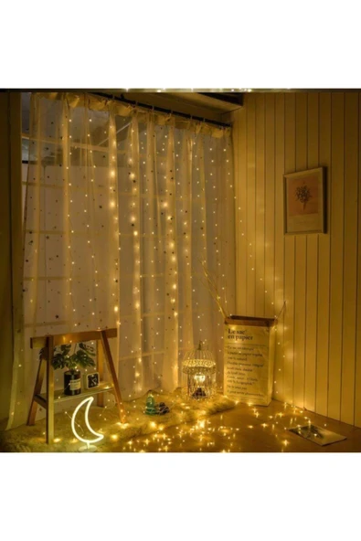 Hidz Perde Led-  3x3 Metre - 8 Fonksiyonlu - USB - Kancalı - 2