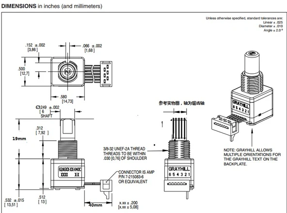 Grayhill 62AY22033 Butonlu Optik Rotary Enkoder Optic Encoder - 2