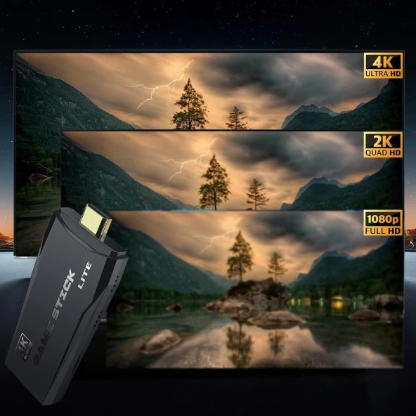 20000 Oyunlu Kablosuz Çift Kol Oyun Konsolu 4K Full HD Game Stick TV Oyun Konsolu Retro Atari - 3