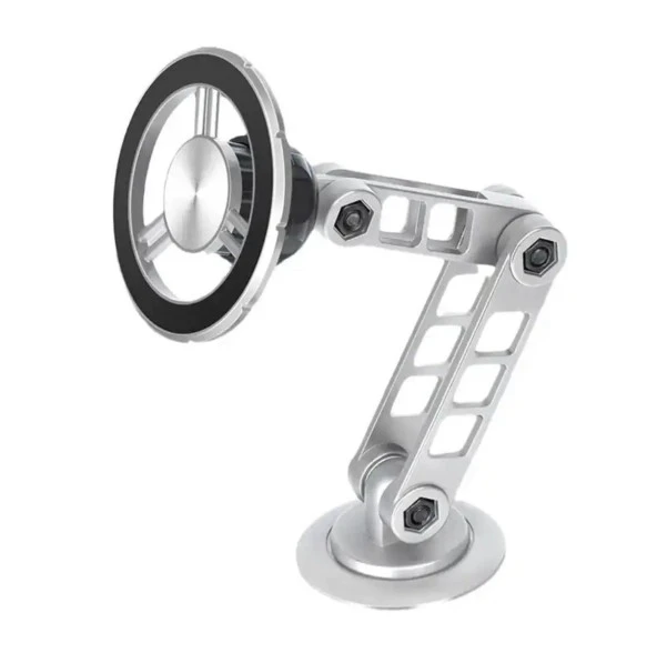 Metal Katlanabilir 360 Dönen Mıknatıslı Magnetic Yüksek Kaliteli Telefon Tutucu Gümüş - 3
