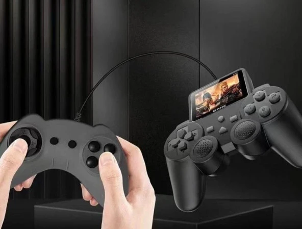 Dahili Renkli Ekranlı 500 Retro Oyunlu Tv Uyumlu Şarjlı Çift Kollu El Atarisi Oyun Konsolu - 5