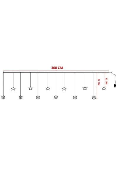 Hİdz Perde Led Kar Tanesi Dekorlu - 4