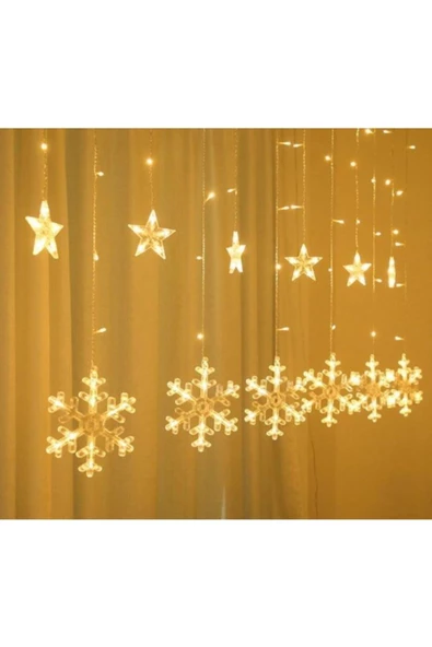 Hİdz Perde Led Kar Tanesi Dekorlu